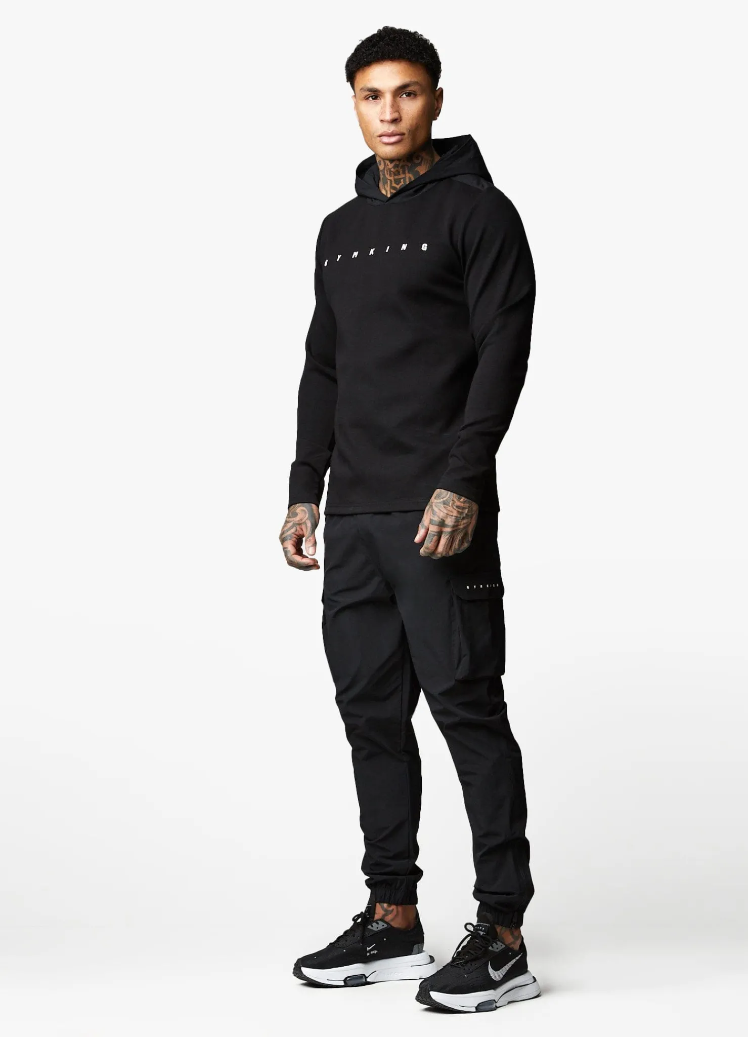 Tracksuits<Gym King Rebellion Hood & Cargo Jogger Black
